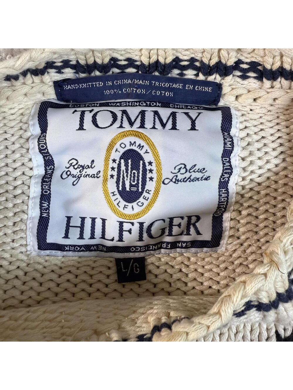 Vintage Tommy Hilfiger Navy Plane Knit Sweater L - Picture 4 of 9